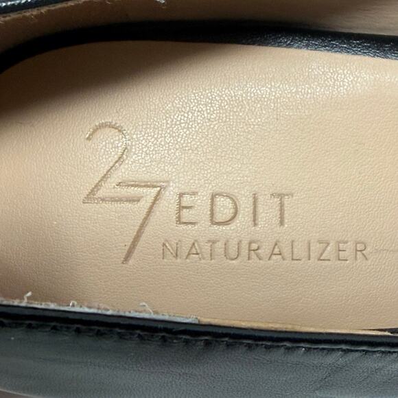 27 EDIT Naturalizer Katalie Chain Detail Wedge Pump Size 7M ‑ Black Pointed Toe - Picture 7 of 8